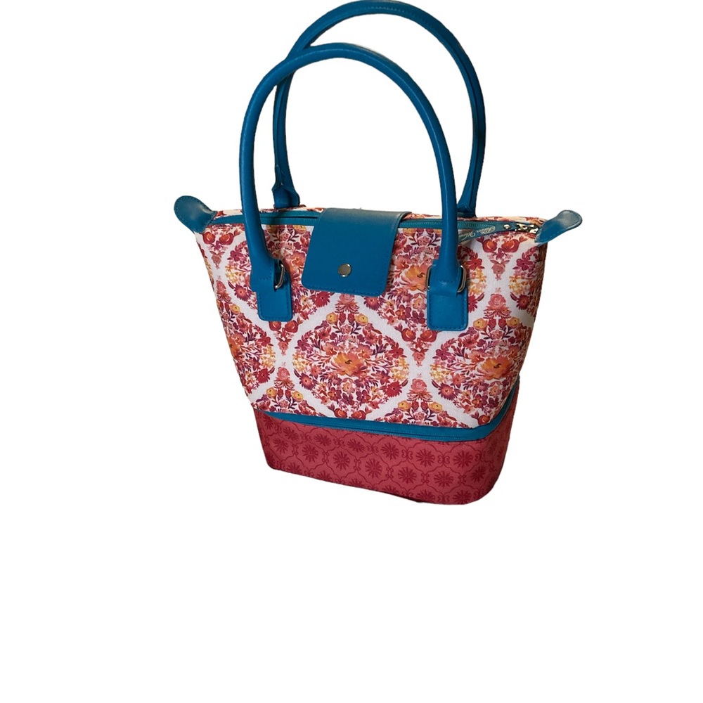 PONIEER WOMAN LUNCH BAG OR MAKEUP BAG TWO ZIPPERED STORAGE PLACES Insulated